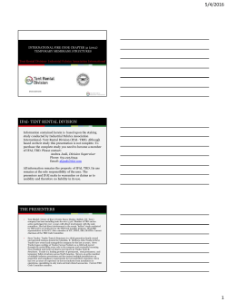 IFAI- TENT RENTAL DIVISION THE PRESENTERS