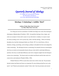 Ideology: Criminology`s Achilles` Heel?
