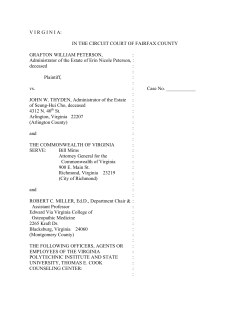 Peterson family lawsuit against Virginia Tech