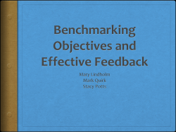 Benchmarking Objectives and Effective Feedback