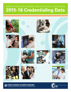 Credentialing data report - North Carolina Public Schools