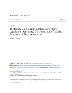 The Private Club Exemption from Civil Rights Legislation