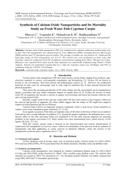 Synthesis of Calcium Oxide Nanoparticles and Its Mortality Study on