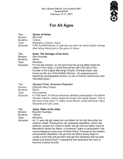 Film Selections - Pan African Film Festival