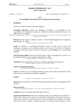 Trade Metrology Act
