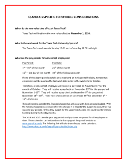 Q AND A`s SPECIFIC TO PAYROLL CONSIDERATIONS