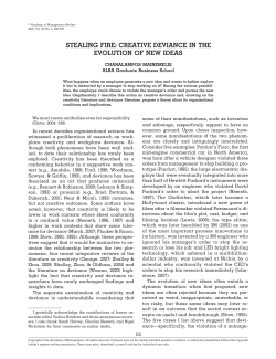 stealing fire: creative deviance in the evolution of