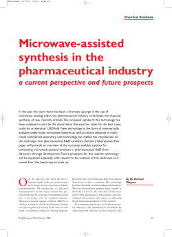 Microwave-assisted synthesis in the pharmaceutical industry
