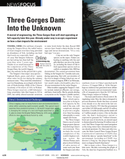 Three Gorges Dam: Into the Unknown