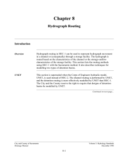Hydrograph Routing - Sacramento County Water Resources