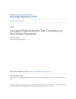 Laryngeal Diadochokinetic Task Consistency in the Geriatric