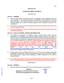 501 501-1 SECTION 501 PORTLAND CEMENT CONCRETE