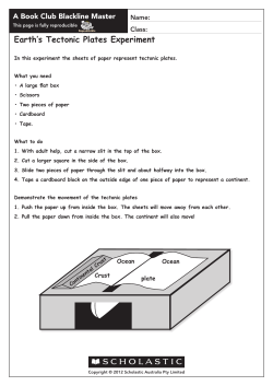 Earth`s Tectonic Plates Experiment