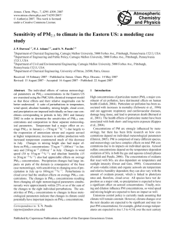 Sensitivity of PM2.5 to climate in the Eastern US
