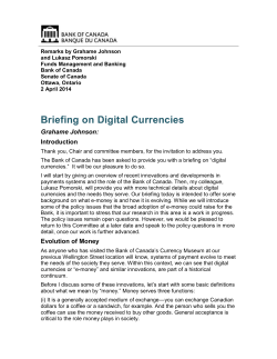Briefing on Digital Currencies