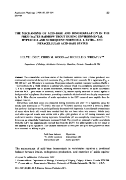 139 The maintenance of acid-base homeostasis in