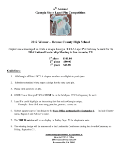 6 Annual Georgia State Lapel Pin Competition