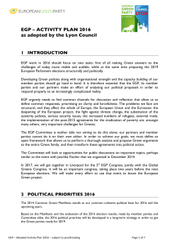 EGP - Adopted Activity Plan 2016