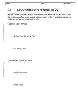 9.3 Early Civilizations of the Andes