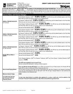 Credit Card Solicitation Disclosure