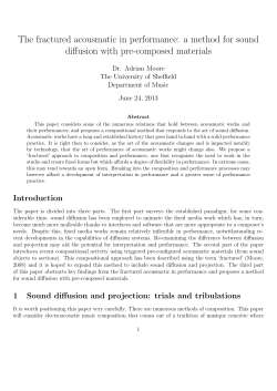 The fractured acousmatic in performance: a method for sound