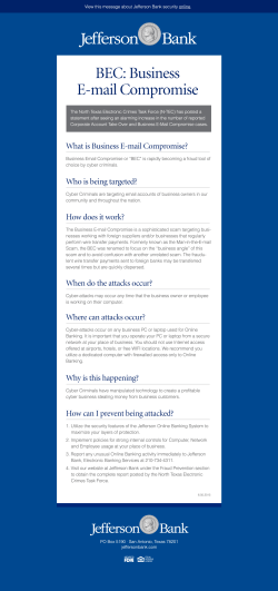 THE THREAT - Jefferson Bank