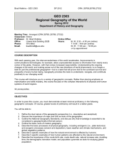 26768 - GEO 2303, Regional Geography of the World