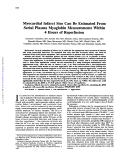 Serial Plasma Myoglobin Measurements Within 4 Hours of