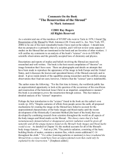 Comments on the "Resurrection of the Shroud" by Mark Antonacci