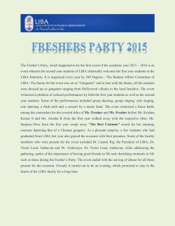 The Fresher`s Party, which happened to be the first event of