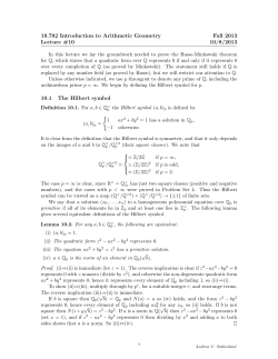 Hilbert Symbols