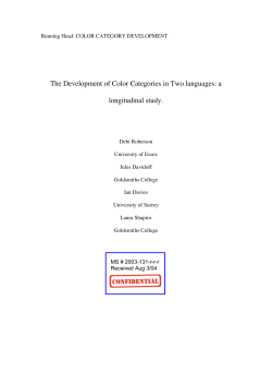 The Development of Color Categories in Two languages: a
