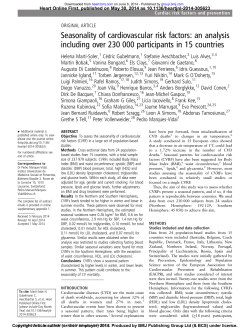Seasonality of cardiovascular risk factors: an