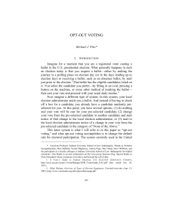 Opt-Out Voting - IUPUI ScholarWorks