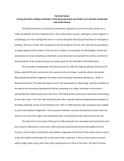 Terminal Report Tracing the Roots of Maya Civilization: Early