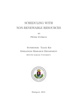 SCHEDULING WITH NON-RENEWABLE RESOURCES