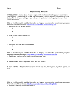 Name Block________ Kingdom Fungi Webquest Click on the