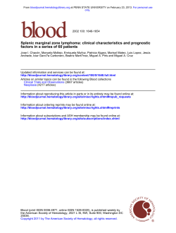 factors in a series of 60 patients Splenic