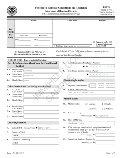 Sample I-751 Petition to Remove Conditions on