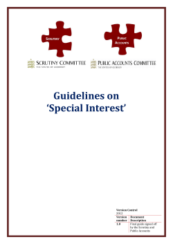 Guidelines on `Special Interest`