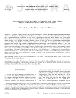 MillennialLength Records of Streamflow From Three Major Upper