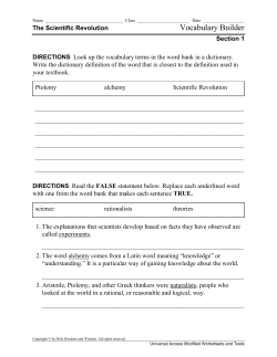 Scientific Revolution Handout