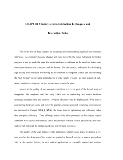 CHAPTER 8 Input Devices, Interaction Techniques, and Interaction