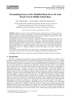 Normalizing Scores of the Modified Back-Saver Sit-And