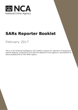 SARs Reporter Booklet - National Crime Agency