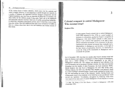 Colonial conquest in central Madagascar: Who resisted what?