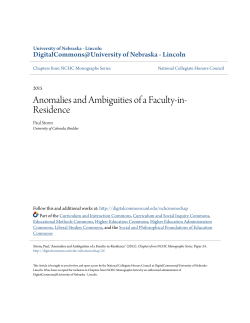 Anomalies and Ambiguities of a Faculty-in