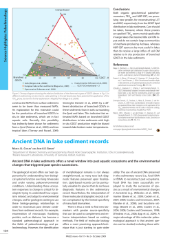 Ancient DNA in lake sediment records - PAGES