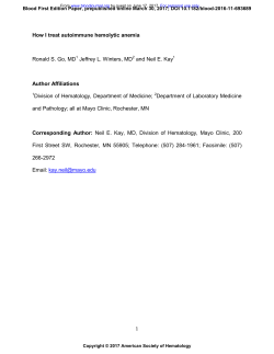 How I treat autoimmune hemolytic anemia Ronald S