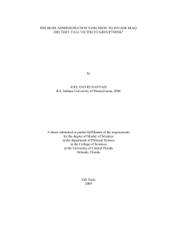 THE BUSH ADMINISTRATION‟S DECISION TO INVADE IRAQ: DID